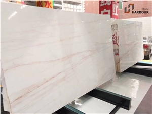 Thassos Red Lines Marble Slab