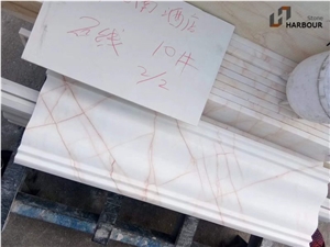Thassos Red Lines Marble Slab