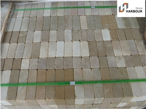 Yellow Sandstone Tumbled Cobbles, Setts, Pavers