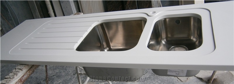 Quartz Pure White Kitchen Bench