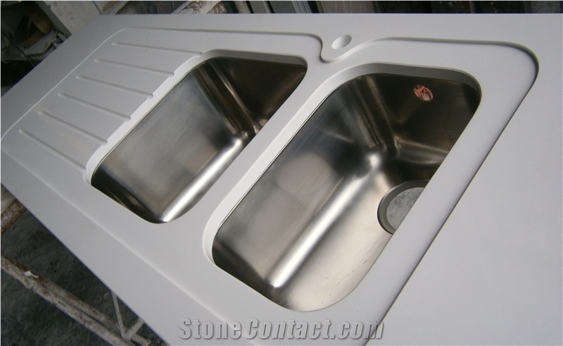 Quartz Pure White Kitchen Bench
