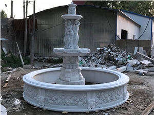Hand Carved White Marble Fountain Garden Fountain