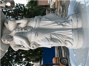 Hand Carved White Marble Fountain Garden Fountain