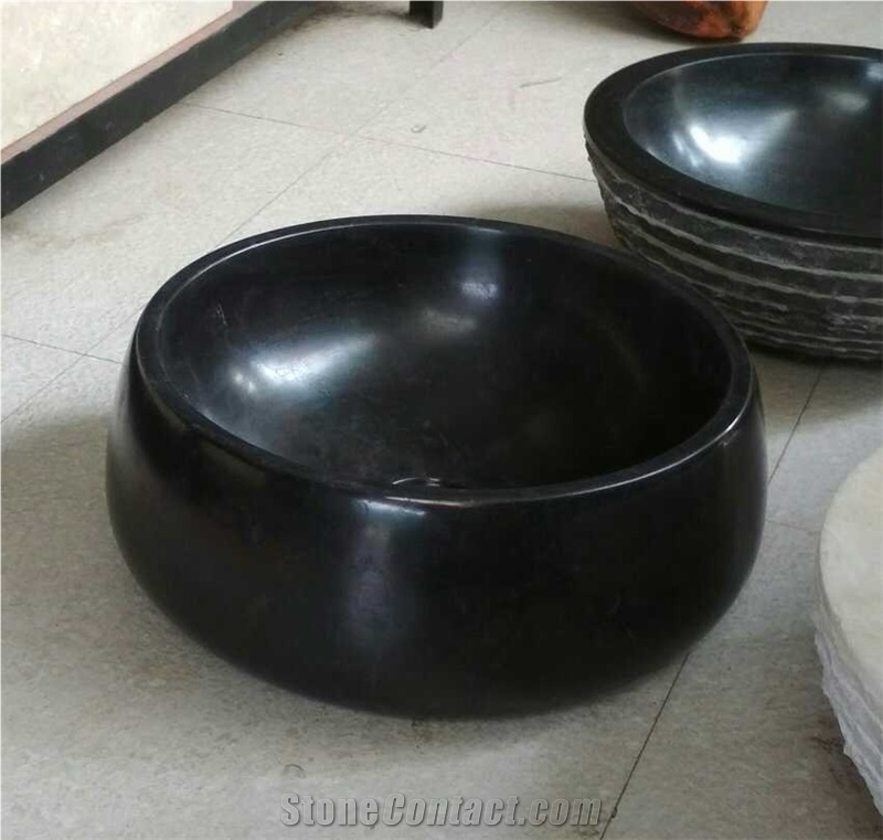 Black Bowl Marble Wash Basin, Marble Sinks
