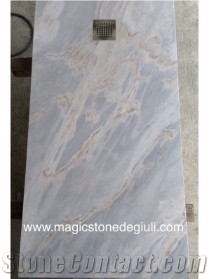 Shower Tray 158x80x3cm in Satin Palissandro Blue