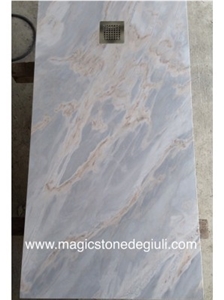 Shower Tray 158x80x3cm in Satin Palissandro Blue