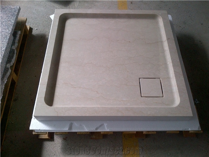 Botticino Classico Marble Walk in Shower Tray