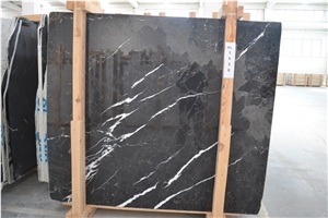 Alanya Black Marble Slabs, Turkish Black Marble