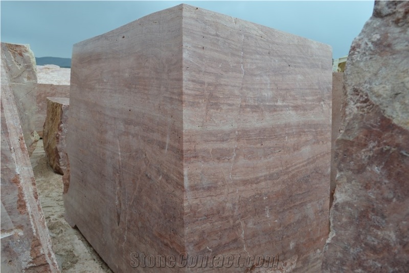 Kutahya Red Travertine Blocks, Turkish Red Travertine