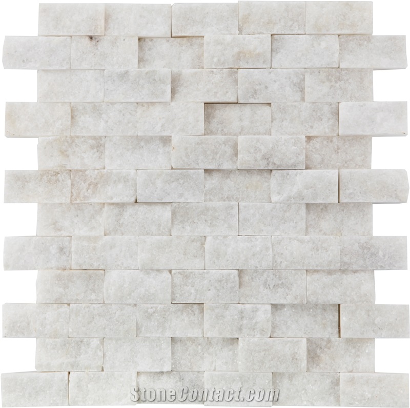 Ivory White Travertine Split Mosaic