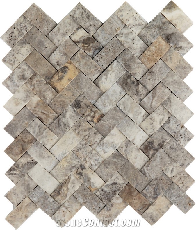 Silver Travertine Mosaic