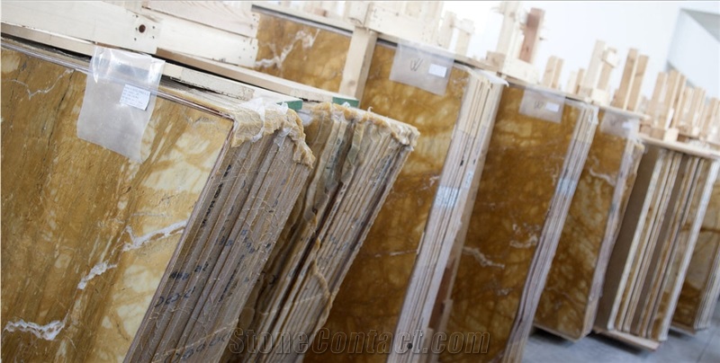 Giallo Siena Marble Slabs