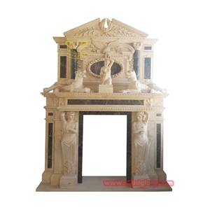 Double Marble Statue Fireplace