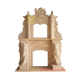 Double Marble Statue Fireplace