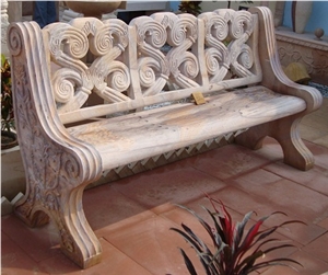 Jodhpur Pink Sandstone Garden Bench and Table