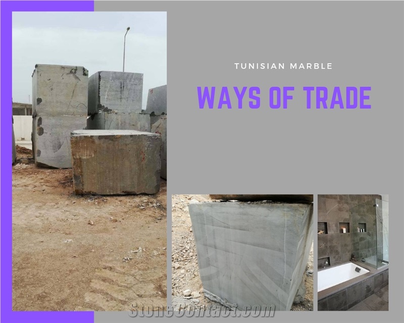 Foussana Grey Marble Block, Tunisia Grey Marble