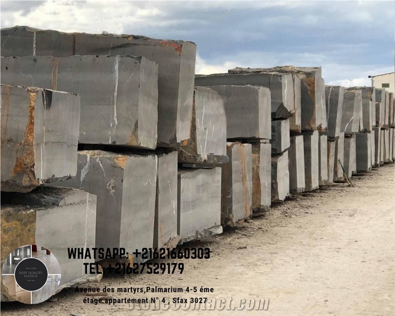Noir Aziza Black Marble Block, Tunisia Black Marble