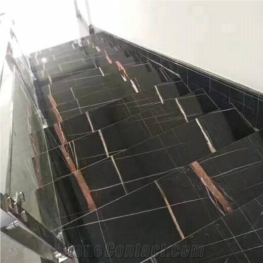 Noir Aziza Black Marble Block, Tunisia Black Marble