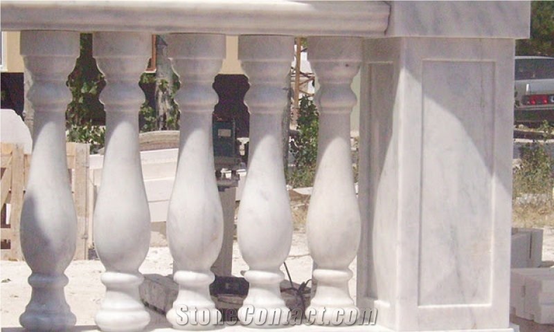 Afyon White Marble Balustrades, Piers