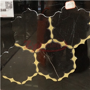 Jade Brown Marble with Bronze Mosaic