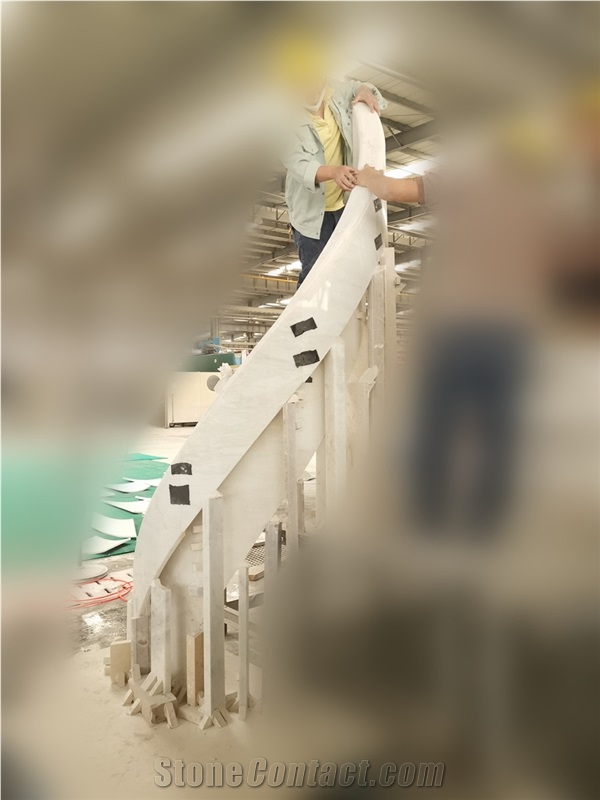 Karibib White Marble Spiral Stair for Villa