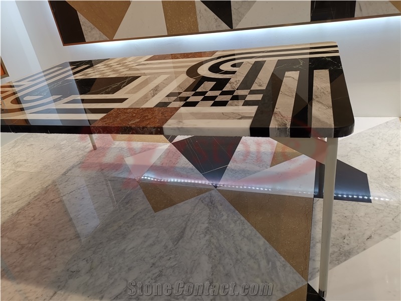 Multicolor Marble Table Surface Interior Furniture