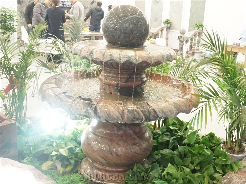 Sand Wave Base Blue Pearl Granite Ball Fountain