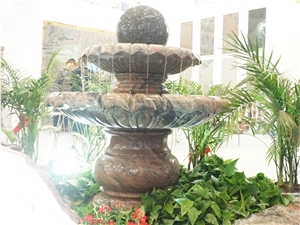 Sand Wave Base Blue Pearl Granite Ball Fountain