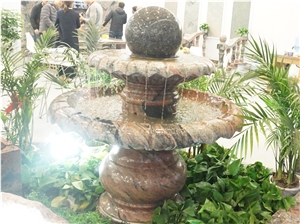 Sand Wave Base Blue Pearl Granite Ball Fountain