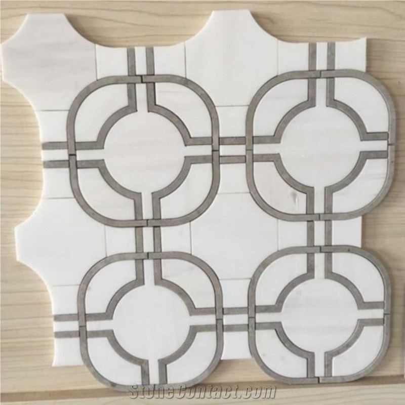 White Grey Stone Mosaic for Decorative Floor