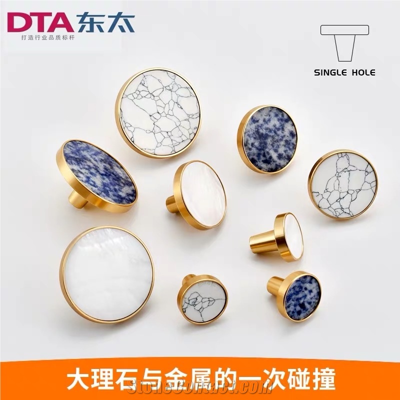 Drawer Door Handle Marble Handle Gold Glass Handle