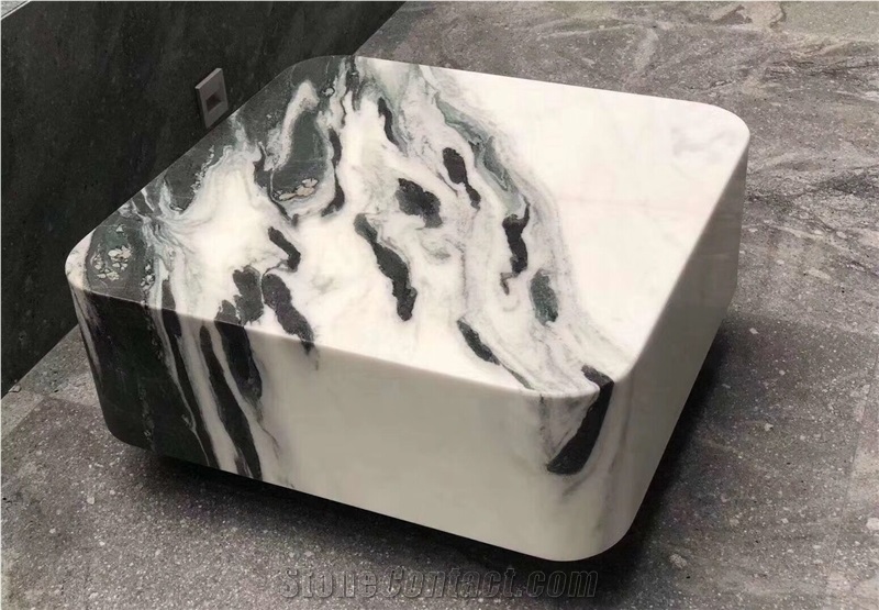 Panda White Desk White Marble Chair White