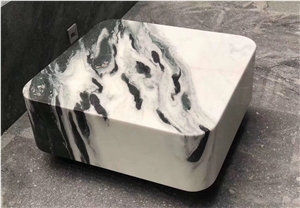 Panda White Desk White Marble Chair White