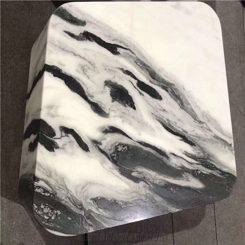 Panda White Desk White Marble Chair White