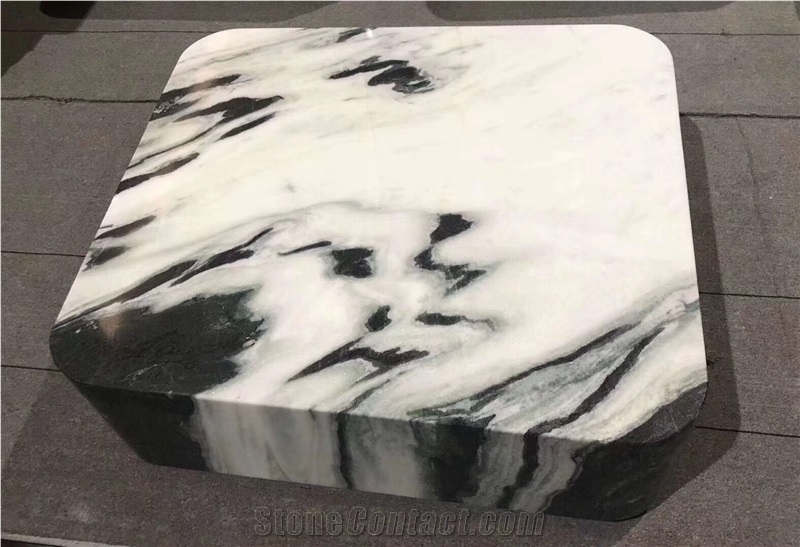 Panda White Desk White Marble Chair White
