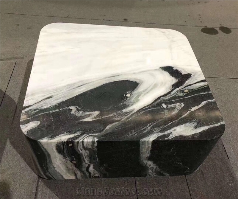 Panda White Desk White Marble Chair White