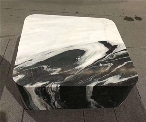 Panda White Desk White Marble Chair White