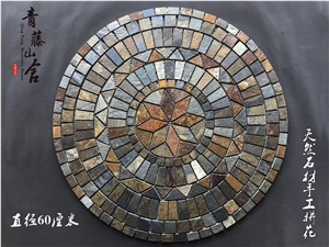 Slate Paving Rusty Slate Round Pattern Floor Tile