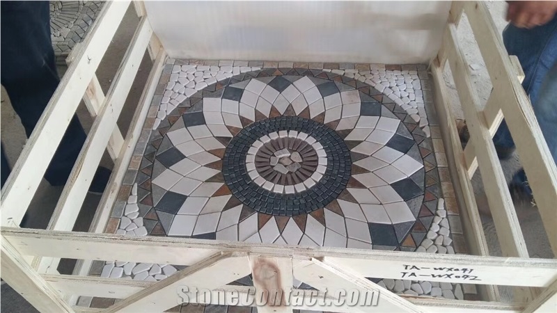 Slate Paving Rusty Slate Round Pattern Floor Tile