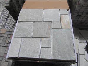China Natural Yellow Slate Mini Pattern Mosaic Wall Floor Tiles
