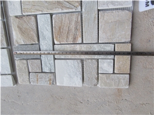 Multicolor Yellow Slate Mosaic Wall Floor Tiles