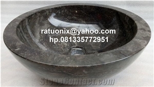 Indonesia Emperador Dark Marble Wash Basin