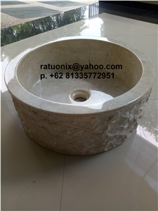 Java Cream Marble Wash Basins, Java Cream Marble Sink