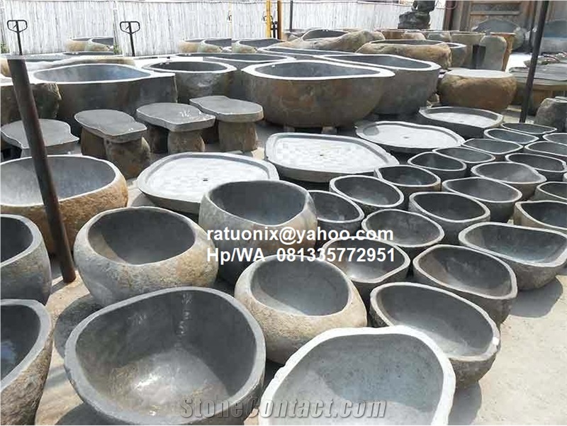 Big Wash Basins With River Stone