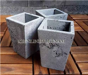 Exterior Basalt Stone Flower Pots - Volcanic Pots Exterior Basalt Stone Flower Pots - Volcanic Pots