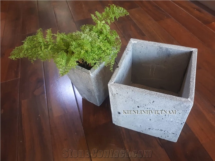Exterior Basalt Stone Flower Pots - Volcanic Pots