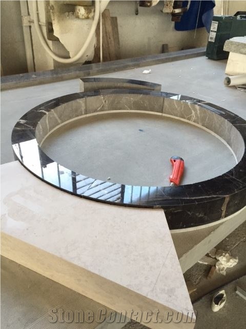 Nero Portoro Bianco Marble Column