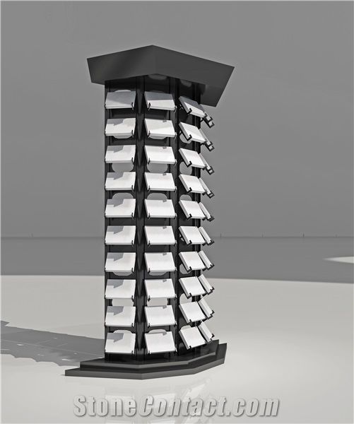 Hot-Sale Large Black Metal Tile Stone Display Rack
