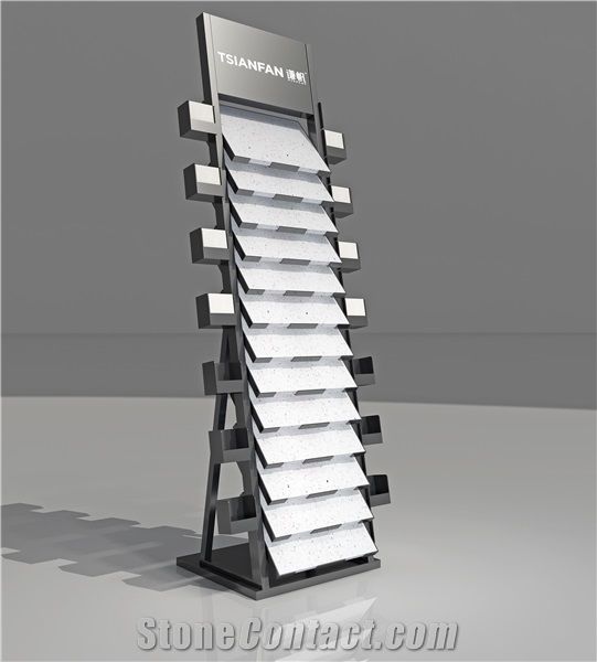 Hot-Sale Large Black Metal Tile Stone Display Rack