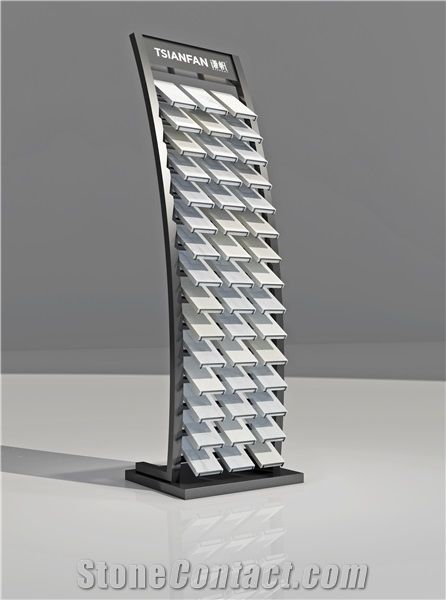 Hot-Sale Large Black Metal Tile Stone Display Rack